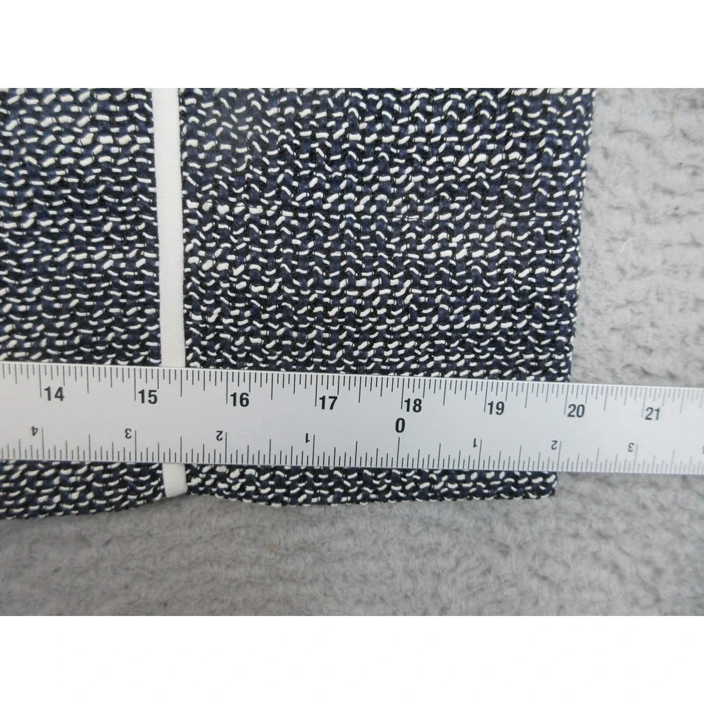 Lafayette 148 New York Dress Jacket Suit Set Womens 8/S Blue‎ Tweed Piped